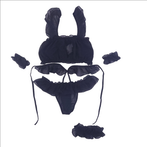 NEW Elegant Black Sheer Lingerie Set Size Medium